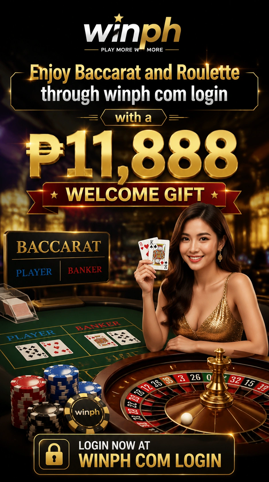 Winph live casino gameplay interface on mobile