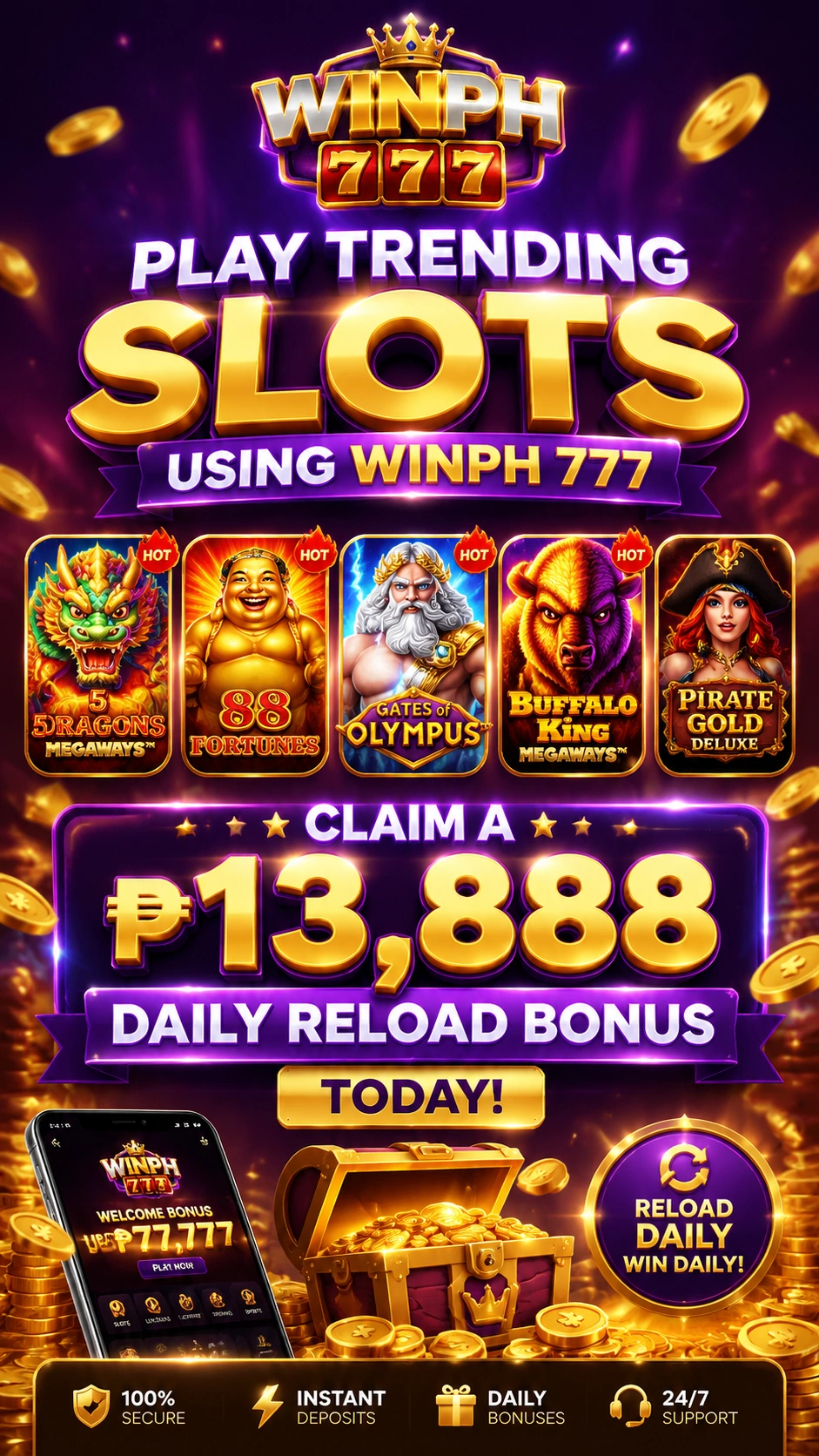 Mobile-first slots view at interface preview